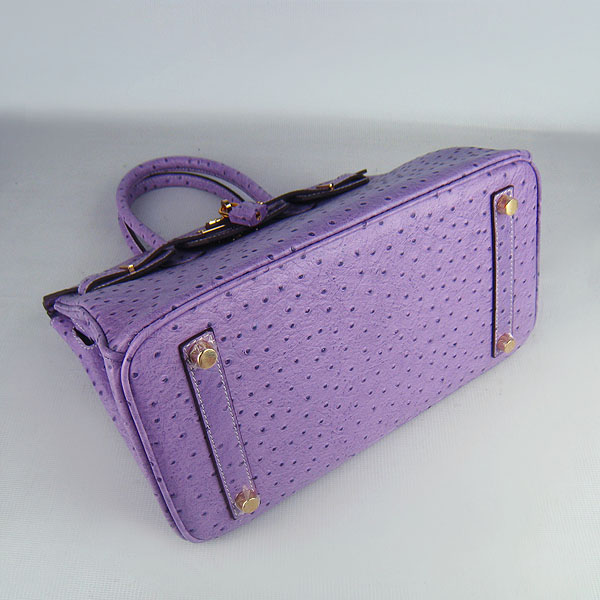 Replica Hermes Birkin 30CM Ostrich Veins Handbag Purple 6088 On Sale